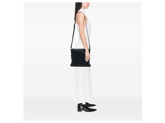 Borsa Messenger Piatta Gucci Guccissima Nera Nero - vista 5