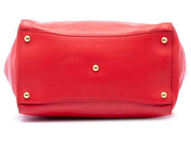 Double Borsa Satchel Prada in vitello Glace rossa con doppio manico e doppia tasca Rosso - vista 3