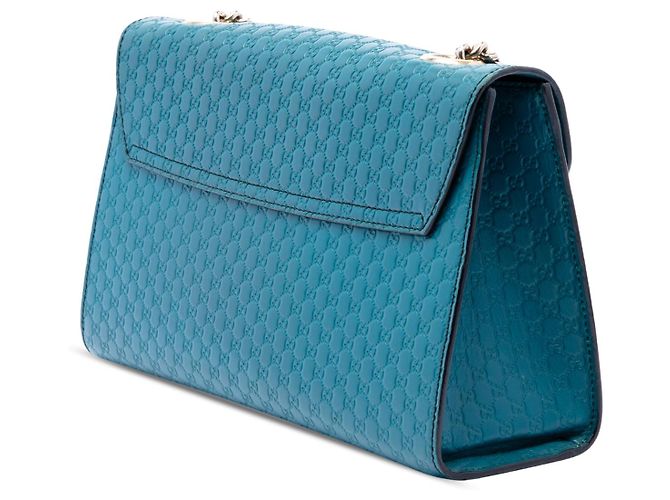 Borsa a tracolla Gucci Emily Medium Microguccissima Blu - vista 2