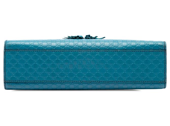 Borsa a tracolla Gucci Emily Medium Microguccissima Blu - vista 3