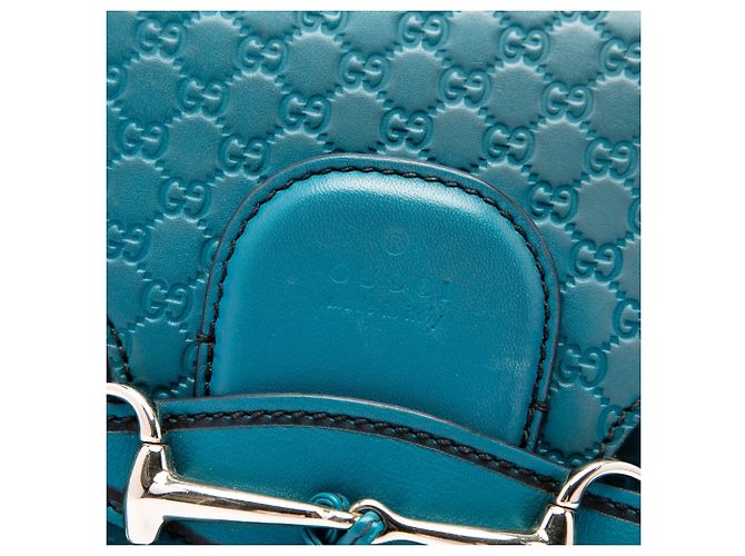 Borsa a tracolla Gucci Emily Medium Microguccissima Blu - vista 5