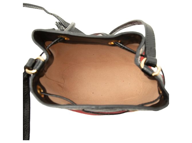 Mini borsa secchiello Ophidia Gucci in suede e vernice rossa con Web Rosso - vista 4