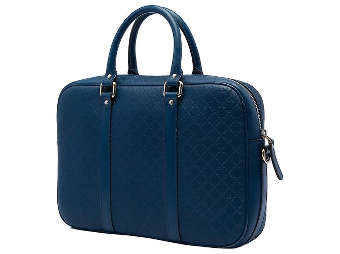 Borsa business Gucci Medium Diamante in vitello blu - vista 2
