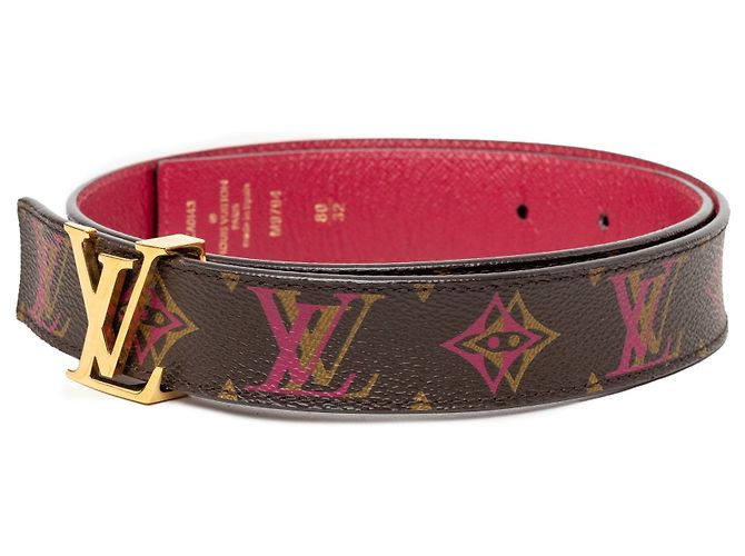 Brown Louis Vuitton Monogram Rainbow LV Initiales Reversible Belt - view 2