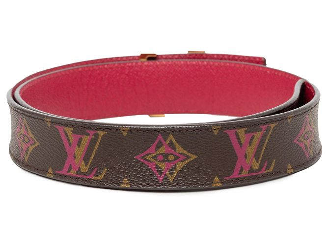 Brown Louis Vuitton Monogram Rainbow LV Initiales Reversible Belt - view 3
