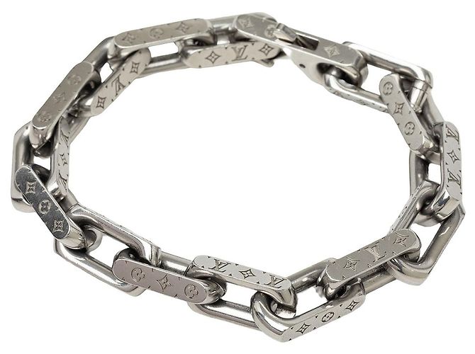 Pulsera de cadena Monogram en acero inoxidable plateado Louis Vuitton L Plata - vista 2