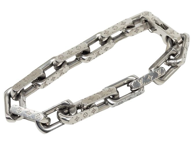 Pulsera de cadena Monogram en acero inoxidable plateado Louis Vuitton L Plata - vista 4