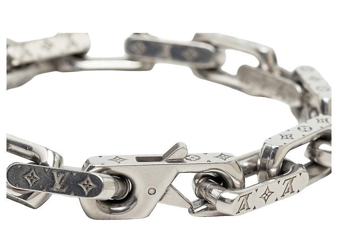 Pulsera de cadena Monogram en acero inoxidable plateado Louis Vuitton L Plata - vista 5