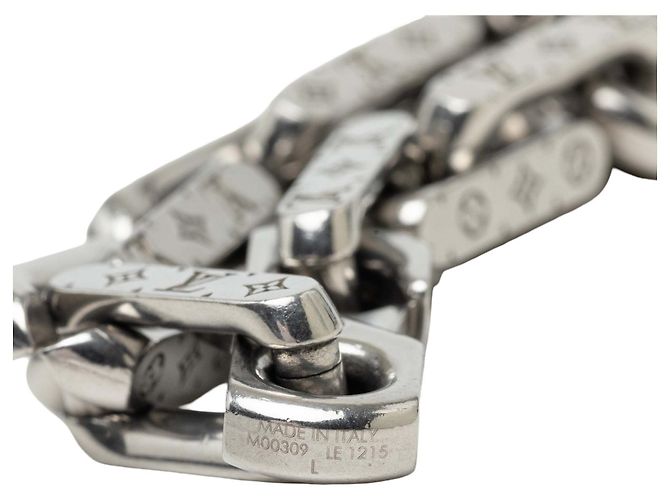 Pulsera de cadena Monogram en acero inoxidable plateado Louis Vuitton L Plata - vista 6
