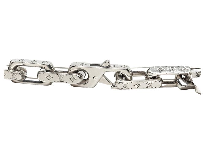Louis Vuitton Monogram Gliederkette aus silberfarbenem Edelstahl - Ansicht 2