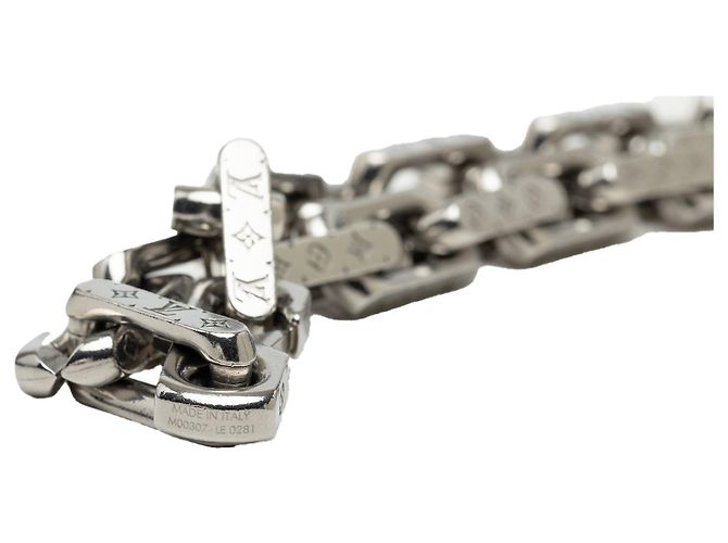 Louis Vuitton Monogram Gliederkette aus silberfarbenem Edelstahl - Ansicht 3