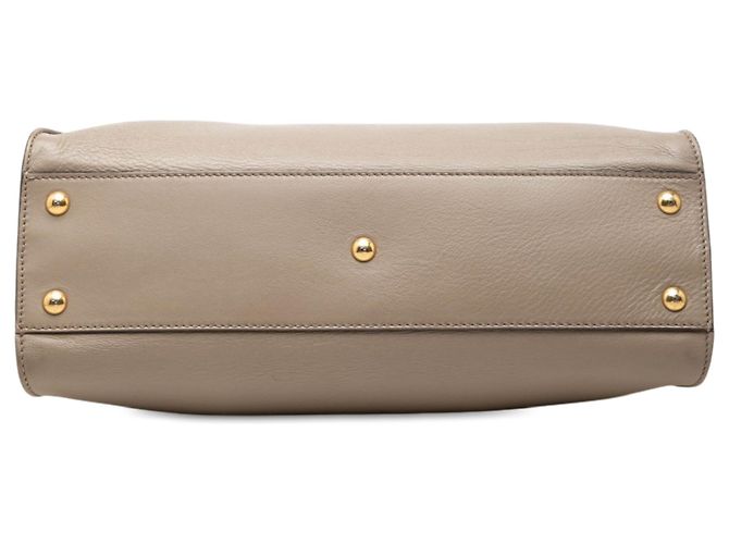 Borsa Satchel Peekaboo Iconic Medium in pelle marrone Fendi - vista 3