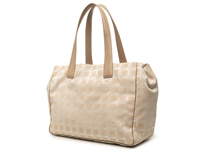 Borsa Tote Chanel New Travel Line in Nylon Beige - vista 2