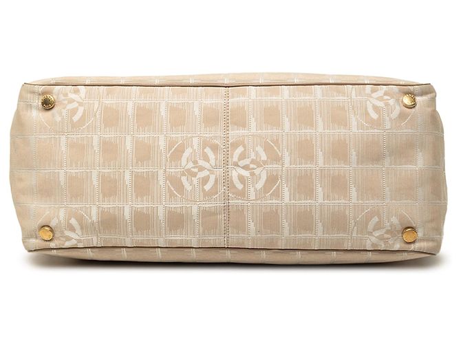 Borsa Tote Chanel New Travel Line in Nylon Beige - vista 3