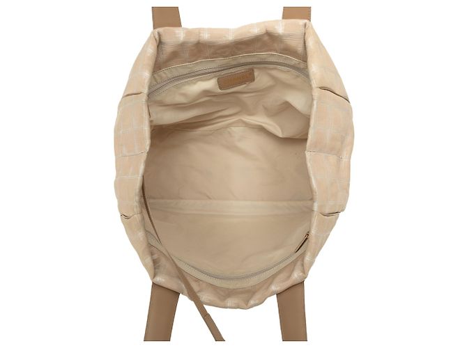Borsa Tote Chanel New Travel Line in Nylon Beige - vista 4