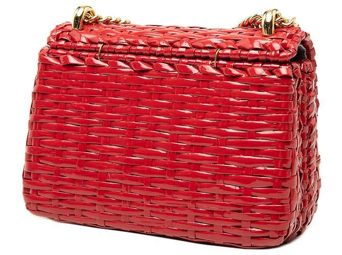 Borsa a tracolla Red Gucci Mini GG Marmont in vimini glassato Rosso - vista 2