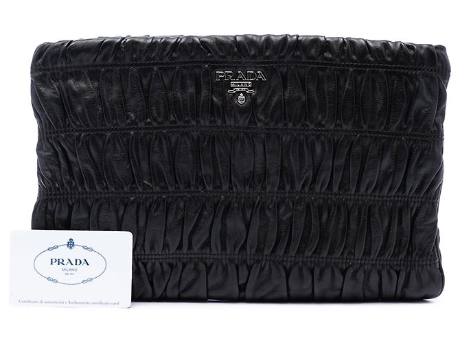 Clutch Prada Nappa Gaufre nera Nero - vista 7