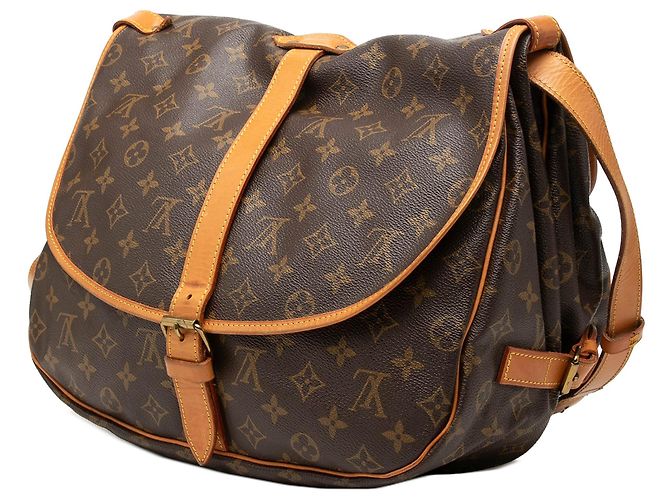 Borsa a tracolla Louis Vuitton Monogram Saumur 35 Marrone - vista 2
