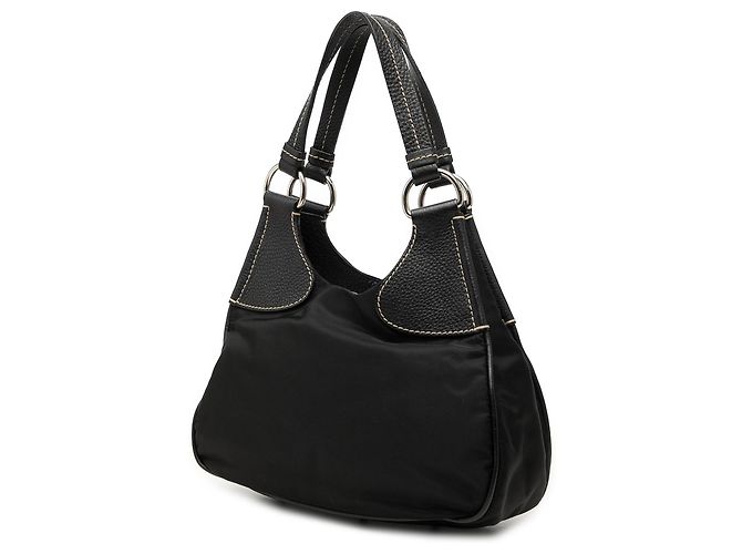 Bolso de hombro Prada Tessuto Hamal Negro - vista 2