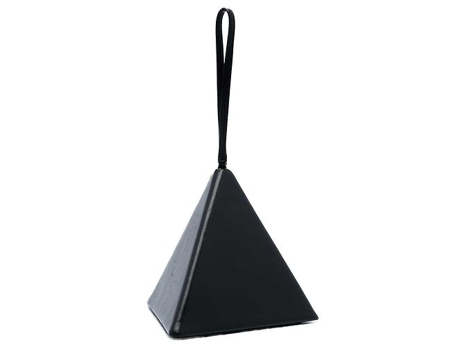 Autre Marque Clutch a scatola Pyramid Small in pelle nera Saint Laurent Nero - vista 2