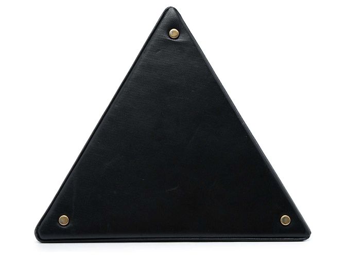 Autre Marque Clutch a scatola Pyramid Small in pelle nera Saint Laurent Nero - vista 3
