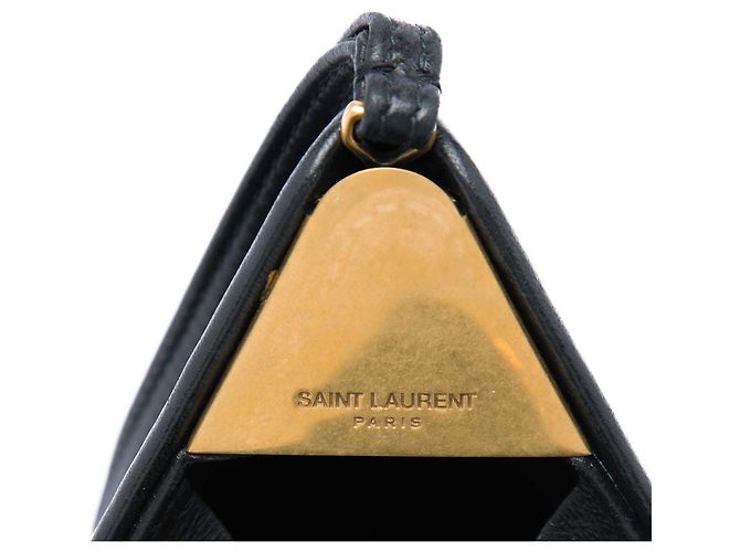 Autre Marque Clutch a scatola Pyramid Small in pelle nera Saint Laurent Nero - vista 5