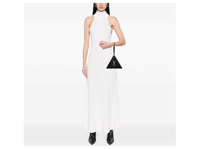 Autre Marque Clutch a scatola Pyramid Small in pelle nera Saint Laurent Nero - vista 6
