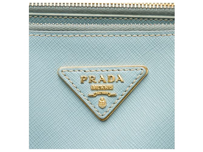 Borsa Tote Prada Large Saffiano Lux Galleria Double Zip Satchel Blu - vista 4