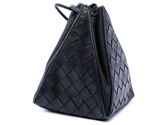 Mini borsa secchiello Bottega Veneta Intrecciato Knot nera Nero - vista 2