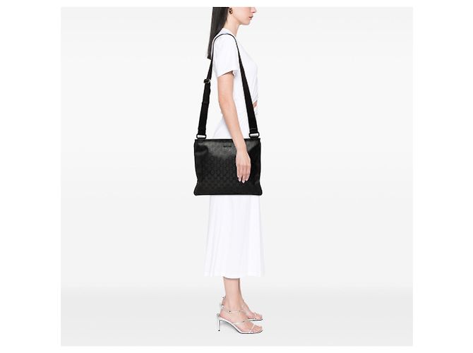 Borsa crossbody Gucci GG stampata nera Nero - vista 7