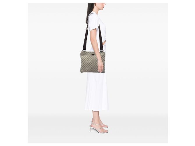 Borsa a tracolla Gucci GG Supreme Beige - vista 5