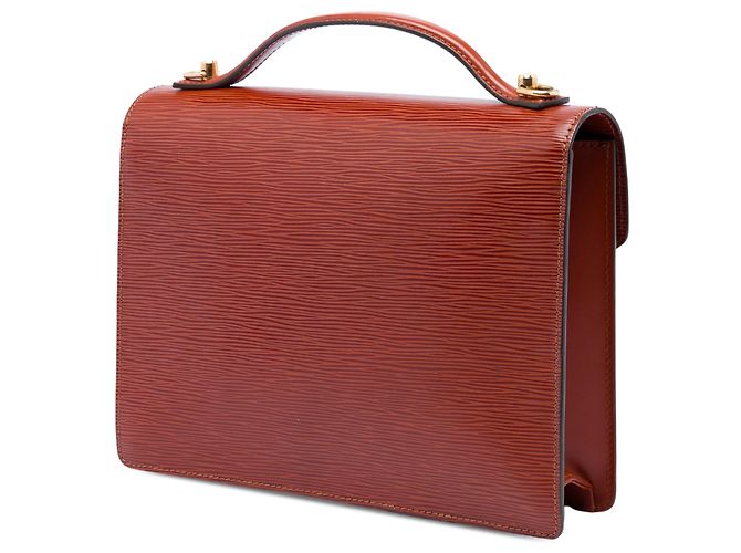 Borsa Satchel Louis Vuitton Epi Monceau 28 Marrone - vista 2