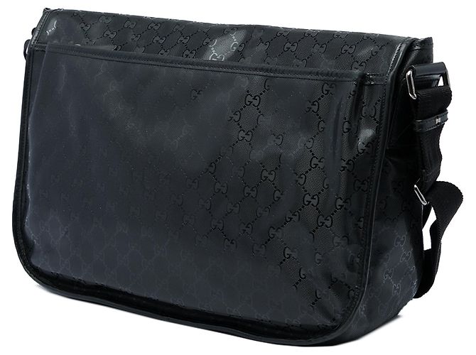 Borsa Messenger Gucci GG Stampata Nera Nero - vista 2