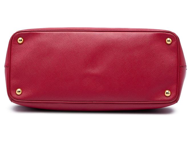 Borsa Tote Prada Galleria Double Zip Grande in Saffiano Rossa Rosso - vista 3