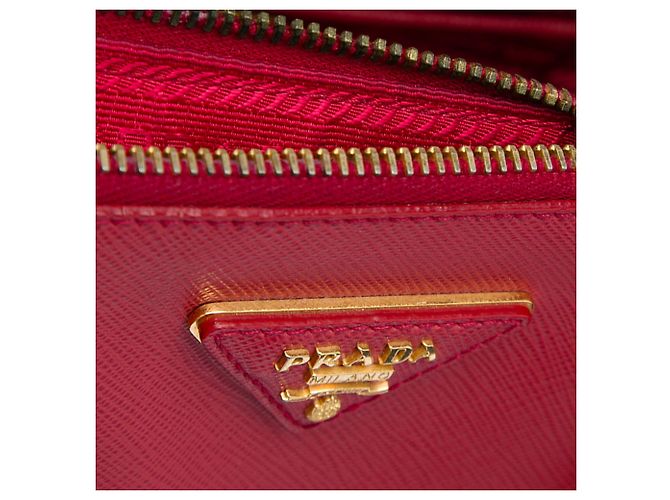 Borsa Tote Prada Galleria Double Zip Grande in Saffiano Rossa Rosso - vista 7