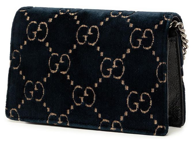 Borsa a tracolla Mini GG Velvet Dionysus Gucci blu - vista 2
