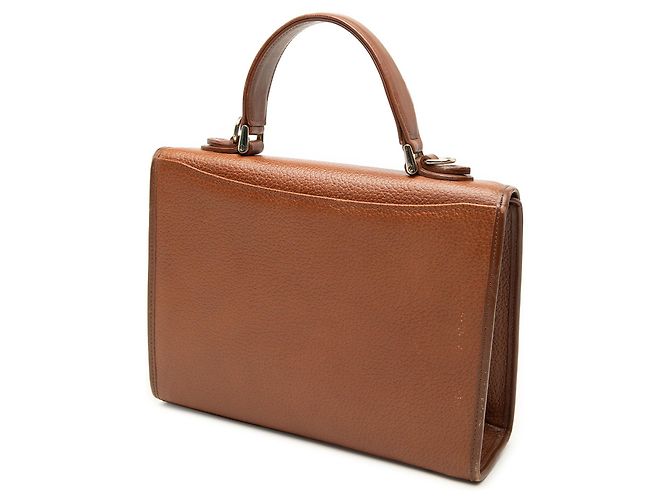 Borsa Satchel Burberry in pelle di vitello marrone - vista 2