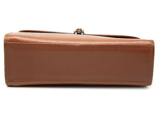 Borsa Satchel Burberry in pelle di vitello marrone - vista 3