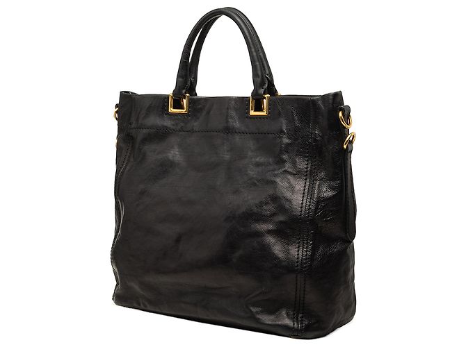 Borsa tote convertibile aperta Prada Glace Calf nera Nero - vista 2