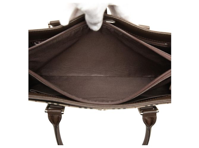 Borsa a mano Burberry House Check Canvas Beige - vista 4