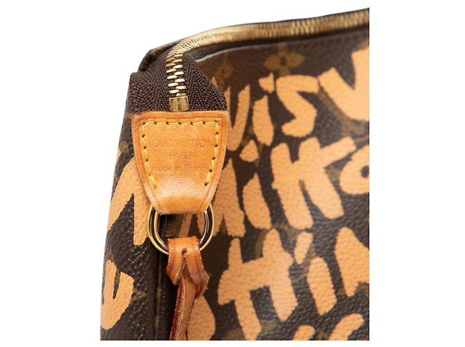 Louis Vuitton Stephen Sprouse Monogram Graffiti Pochette Accessoires Schultertasche Braun - Ansicht 5
