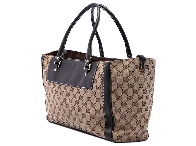 Borsa Tote Trophy Gucci GG Canvas marrone - vista 2