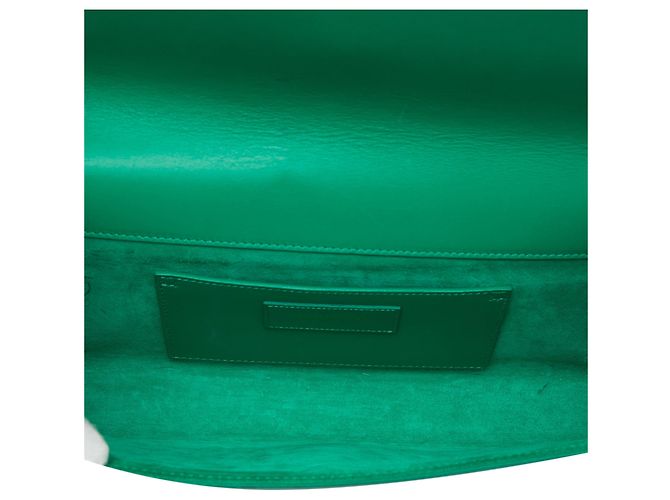 Autre Marque Clutch Cassandre Saint Laurent in pelle liscia verde - vista 4