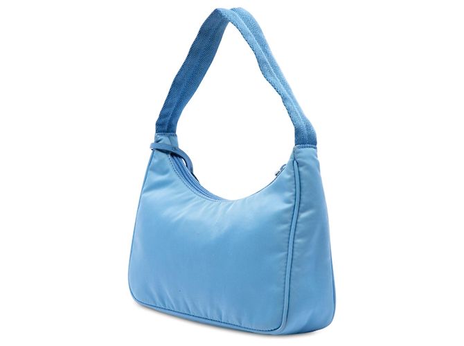 Prada Mini Tessuto Re Edition 2000 Schultertasche Blau - Ansicht 2