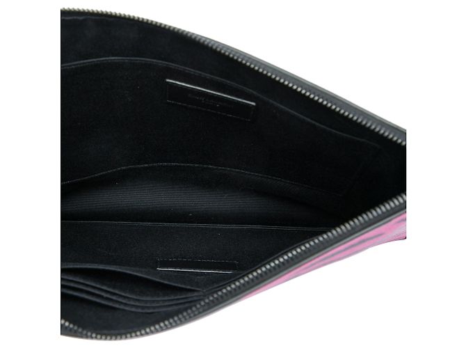 Autre Marque Clutch con stampa a zebra Grain De Poudre Saint Laurent rosa - vista 4