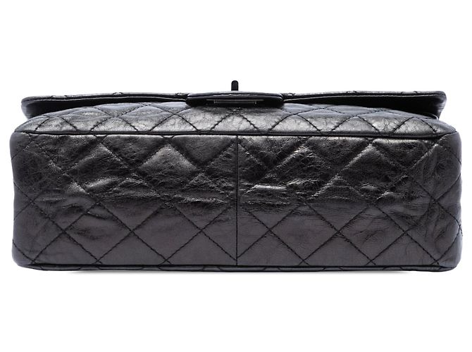 Black Chanel Quilted Aged Calfskin Reissue 2.55 Double Flap 227 Shoulder Bag - view 3