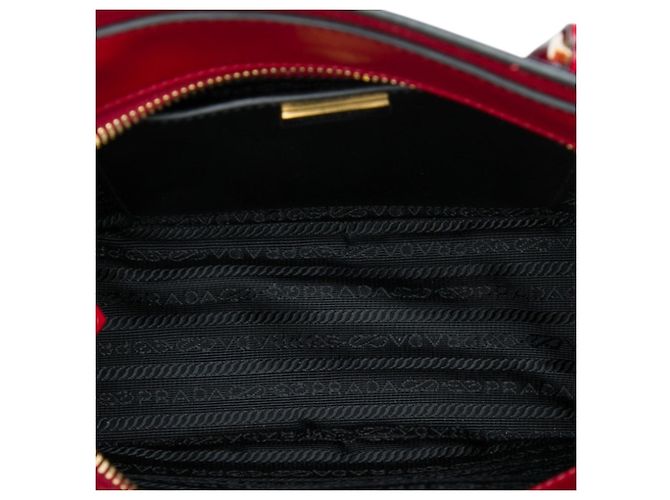 Sac cabas satchel Prada Saffiano Lux Metropolis rouge - vue 5