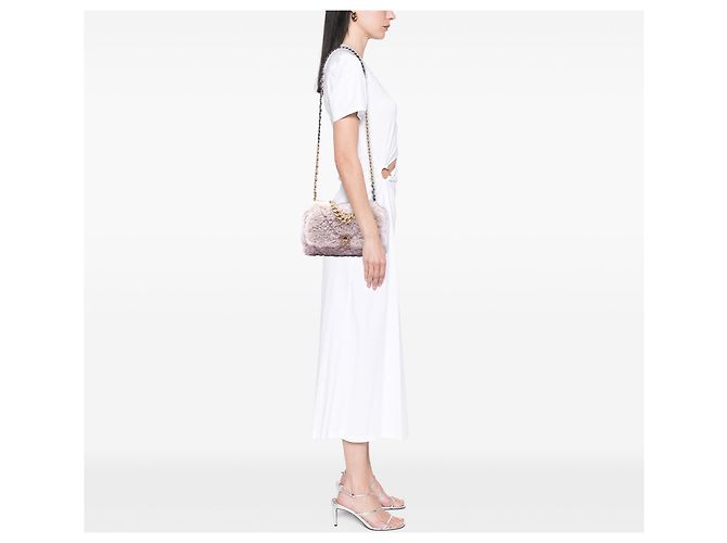 Chanel 19 Medium Flap Satchel aus rosa Shearling Pink - Ansicht 6