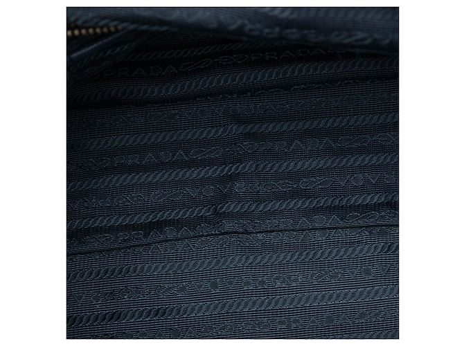 Borsa Prada in Tessuto con rifiniture in Saffiano Blu - vista 4