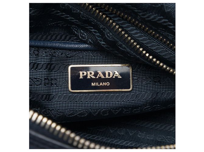 Borsa Prada in Tessuto con rifiniture in Saffiano Blu - vista 5